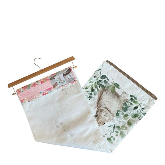 Spring Gatherings Floral Bunny Rabbit Table Runner 14x72 Spring Easter White New - Picture 9 of 9
